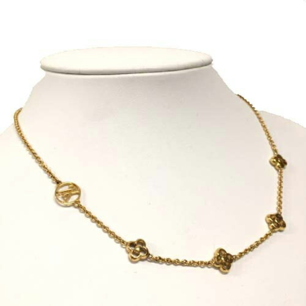 Louis Vuitton Flowerful Monogram Necklace Nc Lv Circle Flower Motif Gold